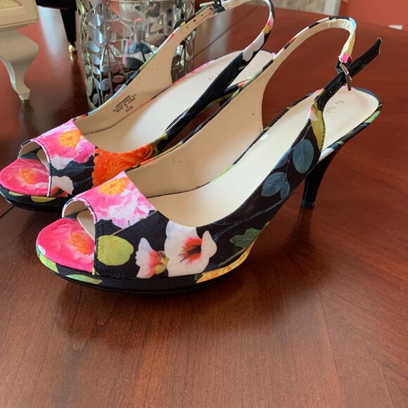 Nine West Heels Floral Size 8.5 - Picture 3 of 5